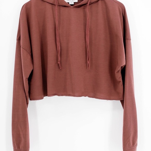 Drop Shoulder Crop Hoodie - Picture 3 of 5